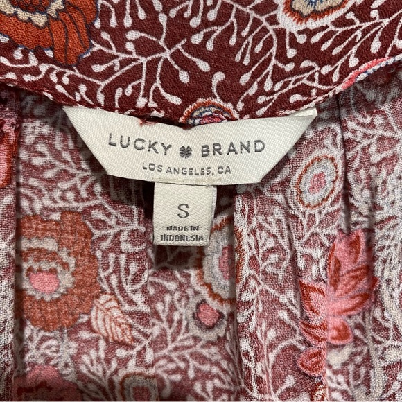 Lucky Brand Los Angeles Women's Purple/Burgundy Floral Long Sleeve Blouse Size S - Picture 12 of 14
